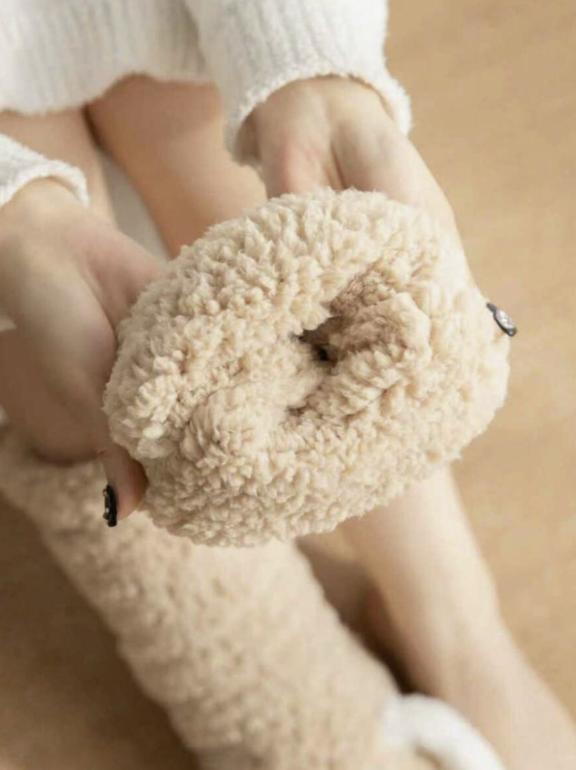 Doggie Warm Thermal Anti-Slip Plush Socks (Khaki)